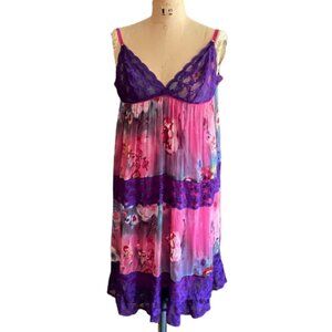 Y2K Philosophy di Alberta Ferretti silk & lace baby doll lingerie dress